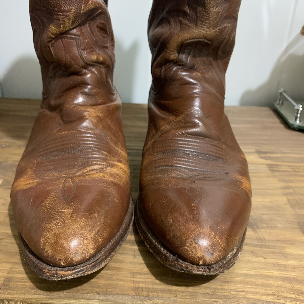 Dan Post Men’s Brown Tan Cowboy Boots (Milwaukee), 11D - Picture 7 of 13